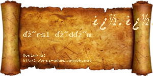 Örsi Ádám névjegykártya